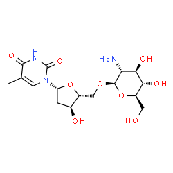 5'-O-(2-AMINO-2-DEOXY-D-GLUCOPYRANOSYL)-THYMIDINE结构式