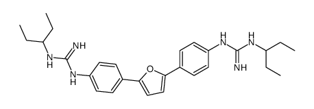 2-pentan-3-yl-1-[4-[5-[4-[(N'-pentan-3-ylcarbamimidoyl)amino]phenyl]furan-2-yl]phenyl]guanidine结构式