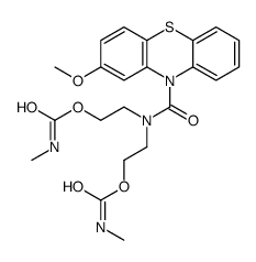 N,N-Bis(2-(((methylamino)carbonyl)oxy)ethyl)-2-methoxy-10H-phenothiazi ne-10-carboxamide结构式