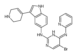 5-bromo-N4-(pyridin-2-yl)-N2-(3-(1,2,3,6-tetrahydropyridin-4-yl)-1H-indol-5-yl)pyrimidine-2,4-diamine结构式