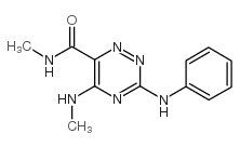 1,2,4-Triazine-6-carboxamide, N-methyl-5-(methylamino)-3-(phenylamino)- structure