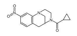 4-(cyclopropylcarbonyl)-3,4,5,6-tetrahydro-9-nitro-2H-1,5-methano-1,4-benzodiazocine结构式