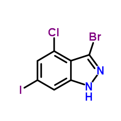 3-Bromo-4-chloro-6-iodo-1H-indazole picture