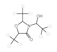 3-(2,2,2-trichloro-1-hydroxy-ethyl)-2,5-bis(trichloromethyl)oxazolidin-4-one structure