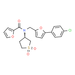 N-{[5-(4-chlorophenyl)-2-furyl]methyl}-N-(1,1-dioxidotetrahydro-3-thienyl)-2-furamide结构式