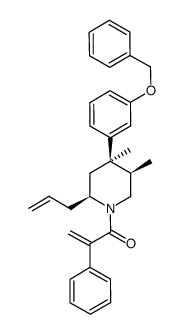 1-((2S,4R,5R)-2-allyl-4-(3-(benzyloxy)phenyl)-4,5-dimethyl-piperidin-1-yl)-2-phenylprop-2-en-1-one结构式