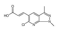 2-Propenoic acid, 3-(6-chloro-1,3-dimethyl-1H-pyrazolo[3,4-b]pyridin-5-yl)结构式