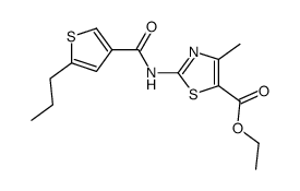 4-methyl-2-[(5-propyl-thiophene-3-carbonyl)-amino]-thiazole-5-carboxylic acid ethyl ester Structure