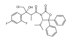 (4S)-5,5-diphenyl-4-isopropyl-3-[(2R,3R)-4-chloro-3-(2,4-difluorophenyl)-3-hydroxy-2-methyl-1-oxobutyl]-1,3-oxazolidin-2-one结构式