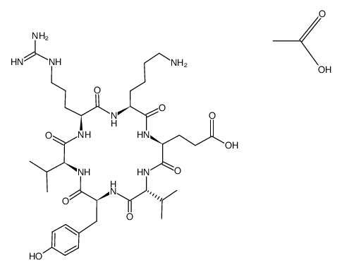 cyclo<-Tyr-Val-Arg-Lys-Glu-D-Val->*2HOAc Structure