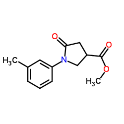 Methyl 1-(3-methylphenyl)-5-oxo-3-pyrrolidinecarboxylate结构式