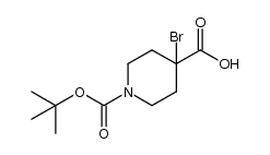 4-bromo-piperidine-1,4-dicarboxylic acid mono-tert-butyl ester结构式