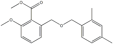 2-(2,4-Dimethyl-benzyloxymethyl)-6-methoxy-benzoic acid methyl ester结构式