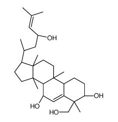 (3S,4S,7S,8R,9S,10S,13R,14S,17R)-4-(hydroxymethyl)-17-[(2R,4R)-4-hydroxy-6-methylhept-5-en-2-yl]-4,9,13,14-tetramethyl-2,3,7,8,10,11,12,15,16,17-decahydro-1H-cyclopenta[a]phenanthrene-3,7-diol结构式