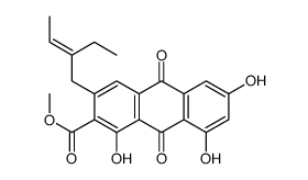 methyl 3-[(Z)-2-ethylbut-2-enyl]-1,6,8-trihydroxy-9,10-dioxoanthracene-2-carboxylate Structure