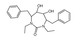 (4R,5S,6S,7R)-4,7-dibenzyl-1,3-diethyl-5,6-dihydroxy-1,3-diazepan-2-on e结构式