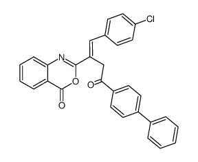 2-α-(p-phenyl)phenacyl-(p-chloro)styryl-(4H)-3,1-benzoxazin-4-one Structure