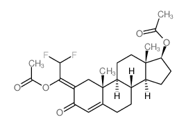 Androst-4-en-3-one,2-(2,2-difluoro-1-hydroxyethylidene)-17b-hydroxy-, diacetate (7CI,8CI) Structure