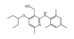 [4-(1-ethyl-propoxy)-6-methyl-2-(2,4,6-trimethyl-phenylamino)-pyridin-3-yl]-methanol结构式