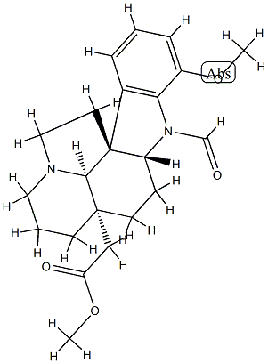 1-Formyl-17-methoxyaspidospermidin-21-oic acid methyl ester structure