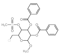 Glucopyranoside, methyl6-chloro-6-deoxy-, 2,3-dibenzoate 4-methanesulfonate, a-D- (8CI) Structure