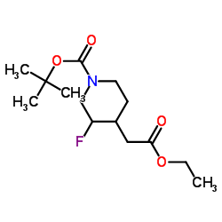 tert-butyl 4-(2-ethoxy-2-oxoethyl)-3-fluoropiperidine-1-carboxyl picture