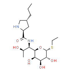 1,6,8-Trideoxy-6-[[(2S)-4β-propyl-2α-pyrrolidinyl]carbonylamino]-1-ethylthio-α-D-erythro-D-galacto-octopyranose Structure