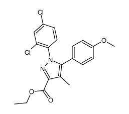 1-(2,4-dichlorophenyl)-4-methyl-5-(4-methoxyphenyl)-1H-pyrazole-3-carboxylic acid ethyl ester结构式