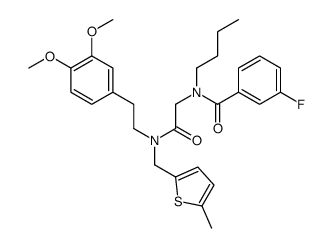 N-butyl-N-[2-[2-(3,4-dimethoxyphenyl)ethyl-[(5-methylthiophen-2-yl)methyl]amino]-2-oxoethyl]-3-fluorobenzamide Structure