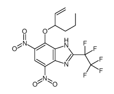 7-hex-1-en-3-yloxy-4,6-dinitro-2-(1,1,2,2,2-pentafluoroethyl)-1H-benzimidazole Structure