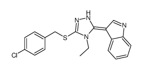 3-[3-[(4-chlorophenyl)methylsulfanyl]-4-ethyl-1H-1,2,4-triazol-5-ylidene]indole结构式