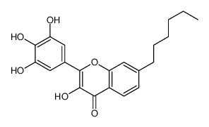 7-hexyl-3-hydroxy-2-(3,4,5-trihydroxyphenyl)chromen-4-one Structure