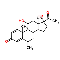 11β,17α-Dihydroxy-6α-methylpregna-1,4-diene-3,20-dione structure