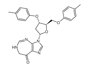 3-(2-deoxy-3,5-di-O-p-toluoyl-α-D-erythro-pentofuranosyl)-6,7-dihydroimidazo[4,5-d][1,3]diazepin-8(3H)-one结构式