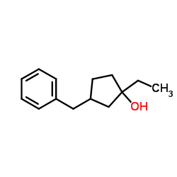 Cyclopentanol, 1-ethyl-3-(phenylmethyl)- (9CI) Structure