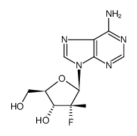 2'-deoxy-2'-fluoro-2'-C-methyladenosine结构式