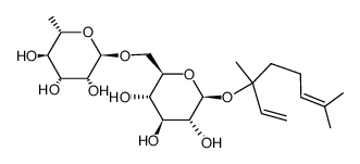 (R,S)-linalyl 6-O-α-L-rhamnopyranosyl-β-D-glucopyranoside Structure