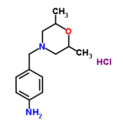 4-[(2,6-Dimethyl-4-morpholinyl)methyl]aniline hydrochloride (1:1) Structure