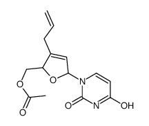 [(2S,5R)-5-(2,4-dioxopyrimidin-1-yl)-3-prop-2-enyl-2,5-dihydrofuran-2-yl]methyl acetate Structure