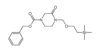 3-oxo-4-(2-trimethylsilanyl-ethoxymethyl)-piperazine-1-carboxylic acid benzyl ester Structure