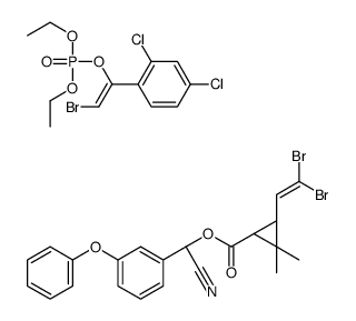 [(E)-2-bromo-1-(2,4-dichlorophenyl)ethenyl] diethyl phosphate,[(S)-cyano-(3-phenoxyphenyl)methyl] (1R,3R)-3-(2,2-dibromoethenyl)-2,2-dimethylcyclopropane-1-carboxylate结构式