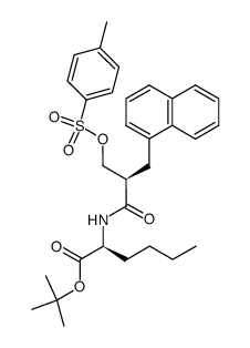 L-N-[(2R)-2-(1-naphthylmethyl)-3-p-toluenesulfonyloxypropionyl]norleucine tert-butyl ester结构式