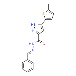 3-(5-methylthiophen-2-yl)-N'-[(E)-phenylmethylidene]-1H-pyrazole-5-carbohydrazide结构式