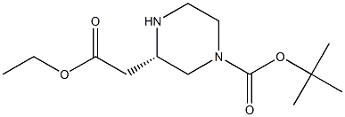 (S)-3-(2-乙氧基-2-氧乙基)哌嗪-1-羧酸叔丁酯结构式