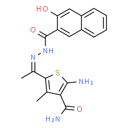 2-AMINO-5-(1-[(3-HYDROXY-NAPHTHALENE-2-CARBONYL)-HYDRAZONO]-ETHYL)-4-METHYL-THIOPHENE-3-CARBOXYLIC ACID AMIDE Structure