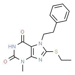 8-(ethylthio)-3-methyl-7-phenethyl-3,7-dihydro-1H-purine-2,6-dione结构式