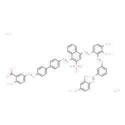 disodium 5-[[4'-[[4-[[diamino[[3-[(2,4-diaminophenyl)azo]phenyl]azo]phenyl]azo]sulphonato-1-naphthyl]azo][1,1'-biphenyl]-4-yl]azo]salicylate Structure