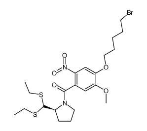 (2S)-N-[4-(5-bromopentyloxy)-5-methoxy-2-nitrobenzoyl]pyrrolidine-2-carboxaldehyde diethyl thioacetal Structure