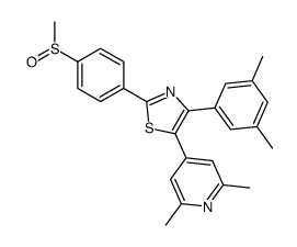 4-(3,5-dimethylphenyl)-5-(2,6-dimethylpyridin-4-yl)-2-(4-methylsulfinylphenyl)-1,3-thiazole结构式