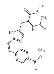 methyl 4-[(2E)-2-[4-(2-acetamido-2-methoxycarbonyl-ethyl)imidazol-2-ylidene]hydrazinyl]benzoate structure